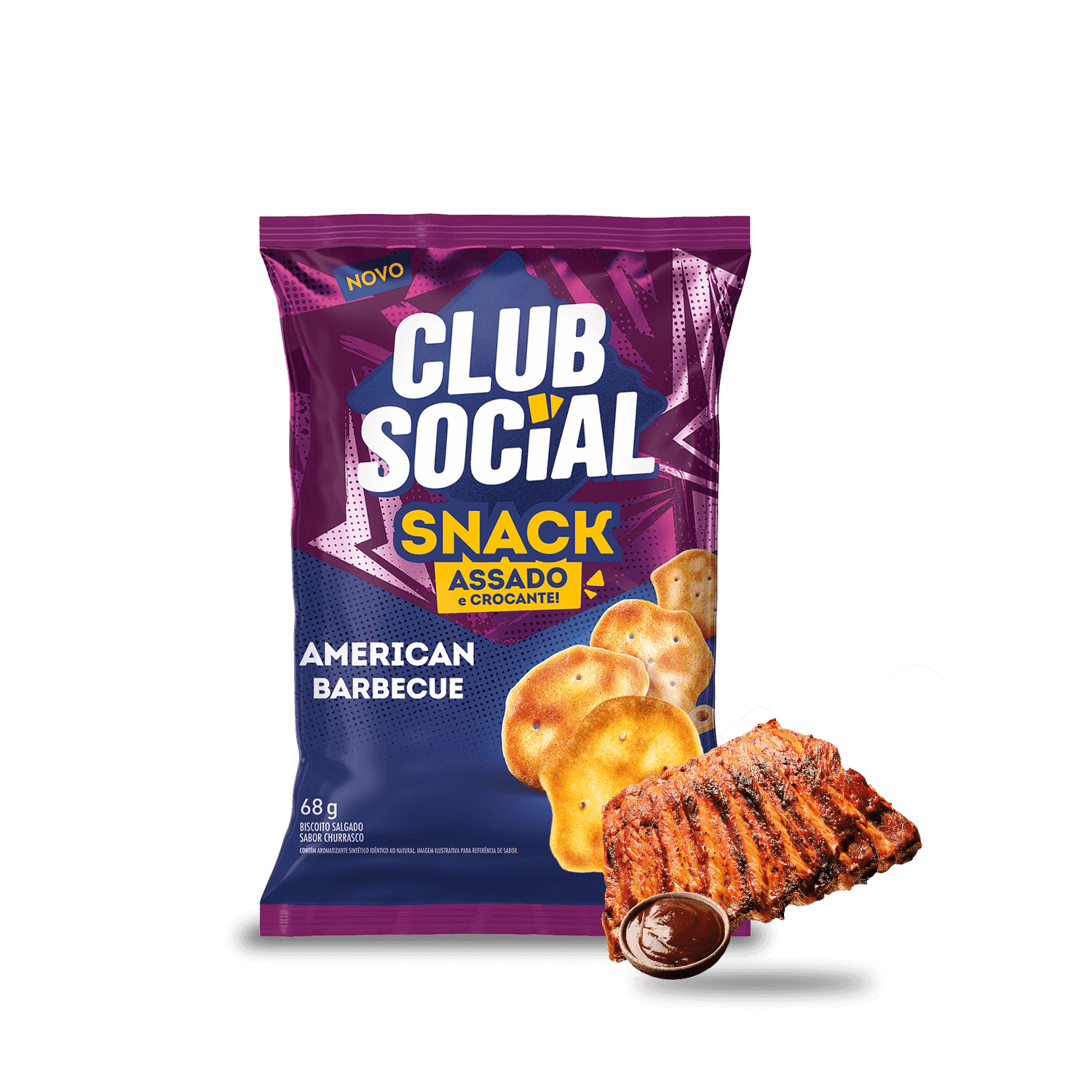Salgadinho Club Social Snack Barbecue 68g