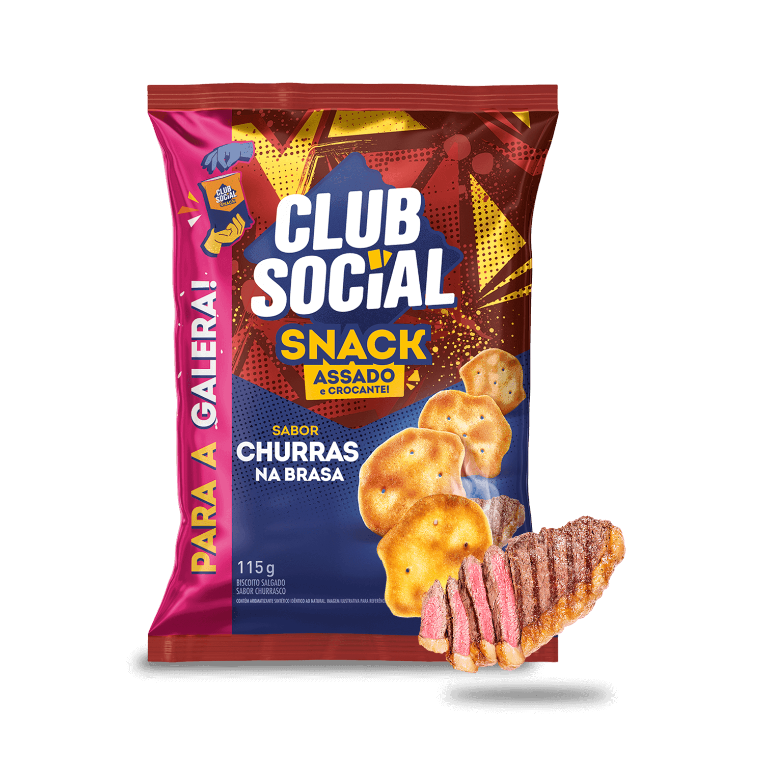 Salgadinho Club Social Snack Churras na Brasa 115g