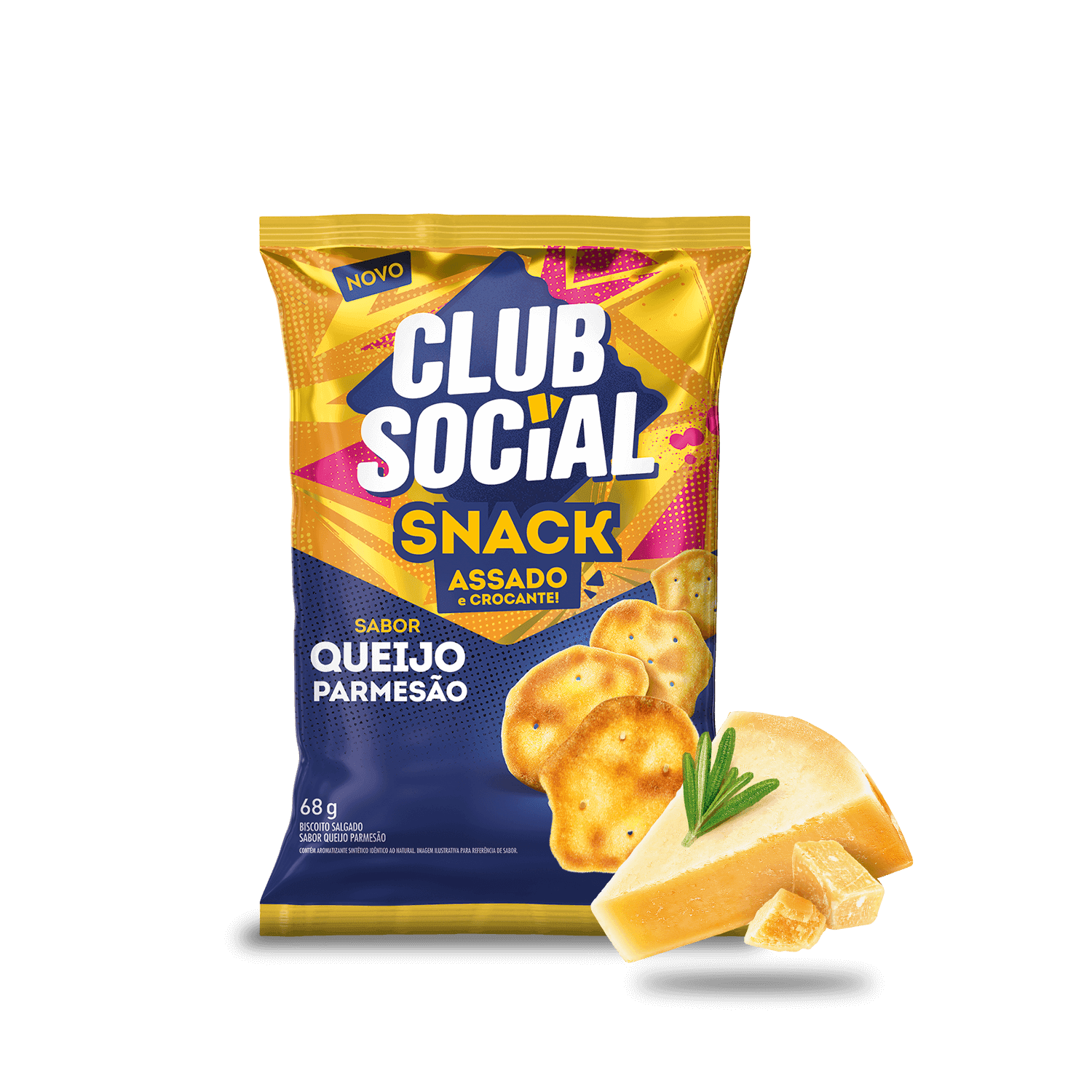 Salgadinho Club Social Snack Queijo Parmesão 68g