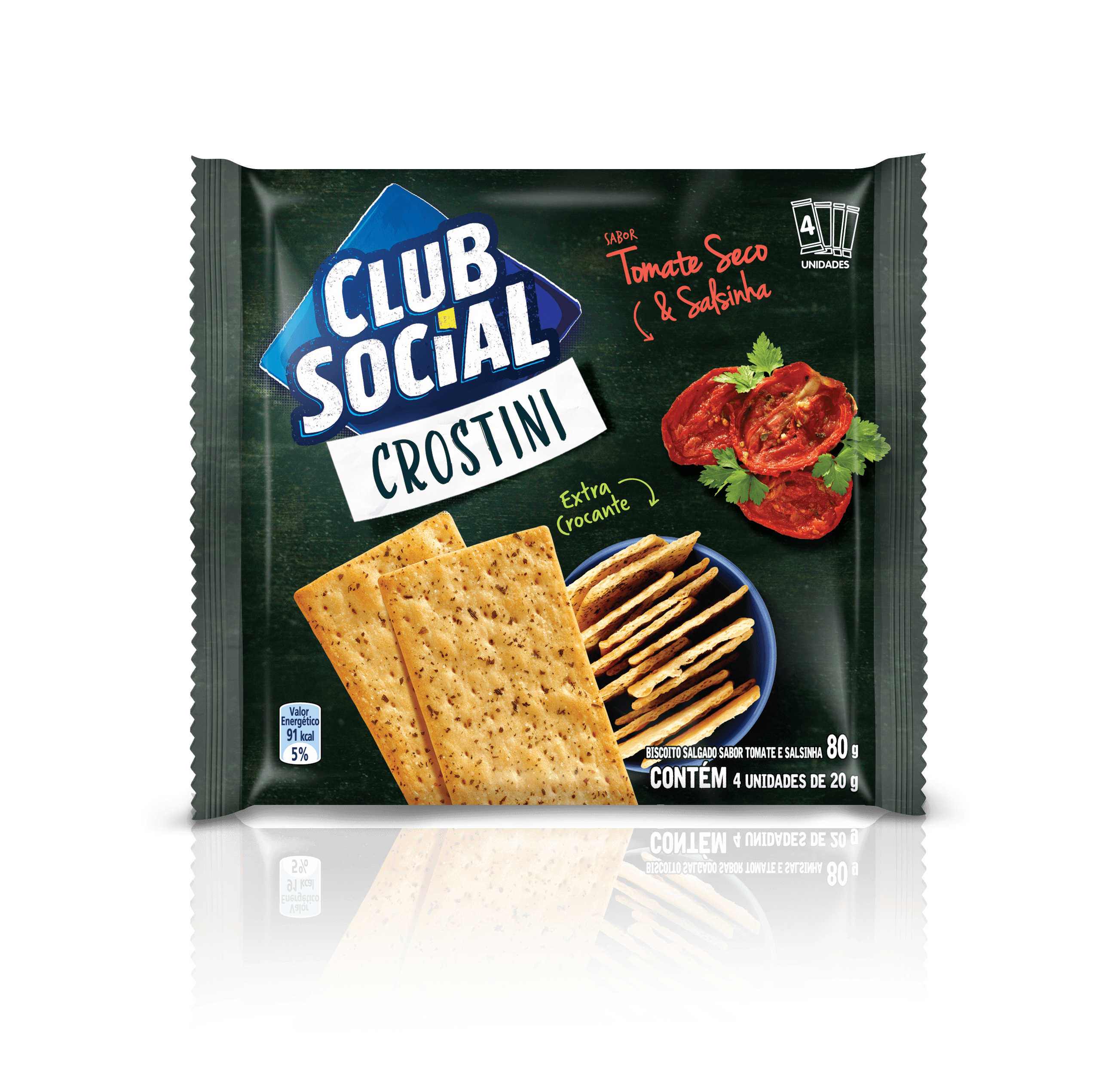Club Social Crostini Tomate Seco e Salsinha 80g
