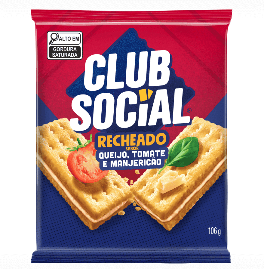 Club Social Recheado Queijo, Tomate e Manjericão